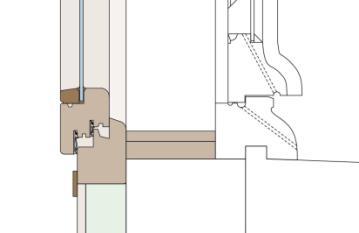 ?Figure 67 : Situation projetée : Intégration d'un double châssis en applique, sur la face intérieure du mur de façade, avec isolation intérieure, source : Ceraa?