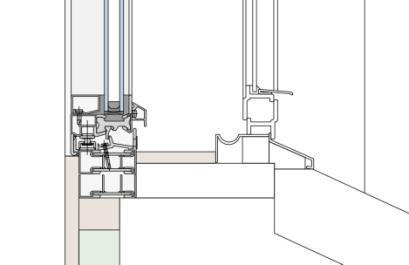 Figure 71 : Intégration d'un double châssis dans le plan du mur, source : Ceraa