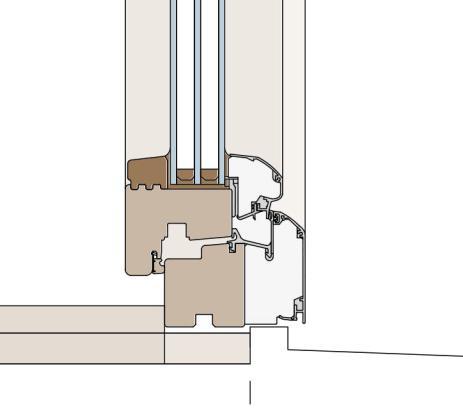 Figure 86 : Situation projetée : Pose d’un châssis neuf triple vitrage en bois-aluminium,
source : Ceraa asbl.