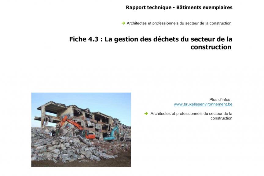 Rapport technique - Bâtiments exemplaires - Bruxelles Environnemen