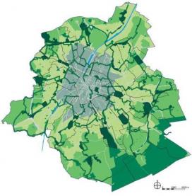 Plattegrond van het groene netwerk in Brussel